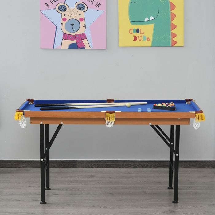 Soozier 55" Portable Mini Billiard Table, Foldable Pool Table, Blue