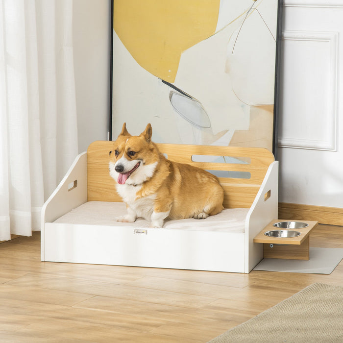 Pawhut Modern Dog Bed Frame, Furniture Style Pet Sofa, Cat Couch, With Soft Cushion, Washable Cover,