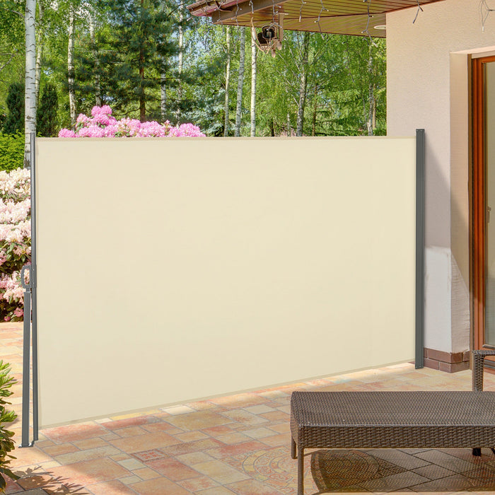 Outsunny 118\" X 63\" Retractable Side Awning Patio Outdoor Folding Privacy Screen With Resistance To 