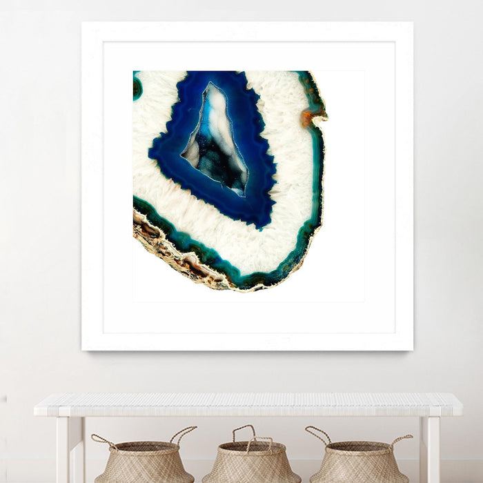 \"Mediterranean Agate A\" Matted and Framed White 30x30 Wall Art