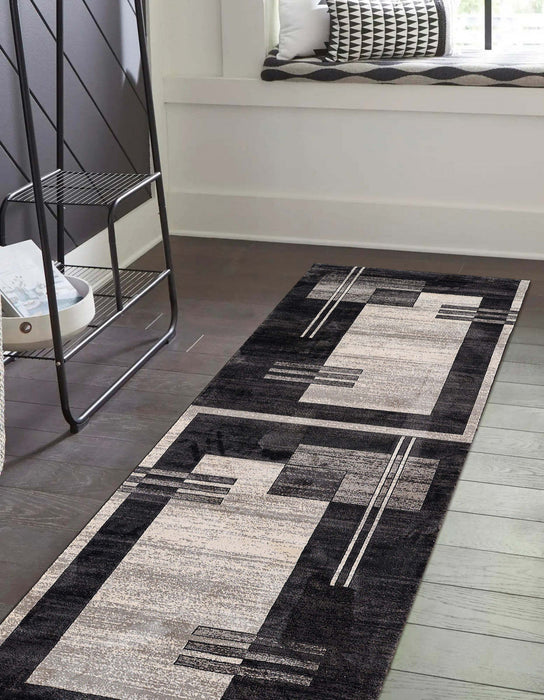 Sorelle Contemporary 2'2\" x 7'7\" Runner Rug in Grey Indoor Area Rug 