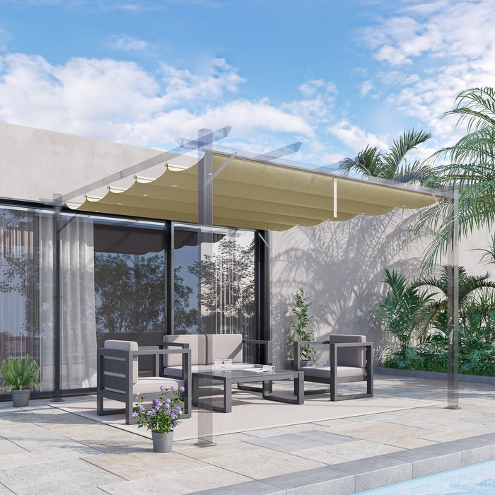 Outsunny Retractable Replacement Pergola Canopy For 10' X 13' Pergola, Pergola Cover Replacement, Be