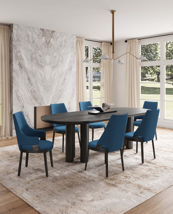 Kara Modern 6-Piece Dining Chair Set in Blue 