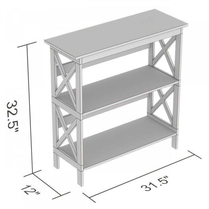 32” Console Table With 2 Storage Shelves - White 