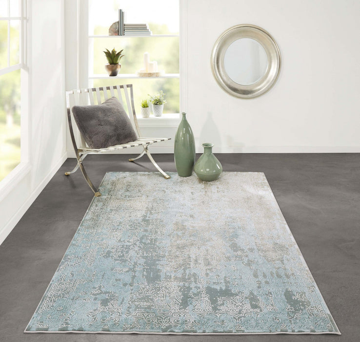 Elysia Traditional 8'11\" x Area Rug in Blue Indoor Area Rug 