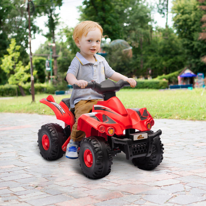 Qaba 6v Kids Atv Quad, 4 Wheeler Battery Powered Ride-On Electric Vehicle For Kids With Music, Forwa