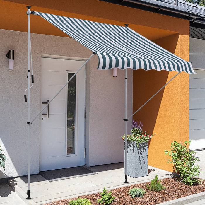 Outsunny 6.6'x5' Manual Retractable Patio Awning Window Door Sun Shade Deck Canopy Shelter Water Res
