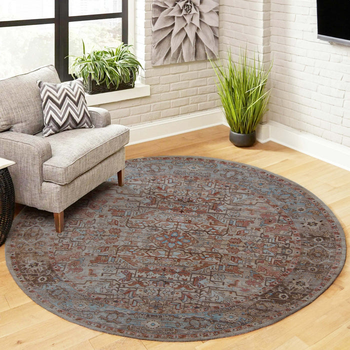 Bettina Traditional 5'0\" x Area Rug in Multi Indoor Area Rug 