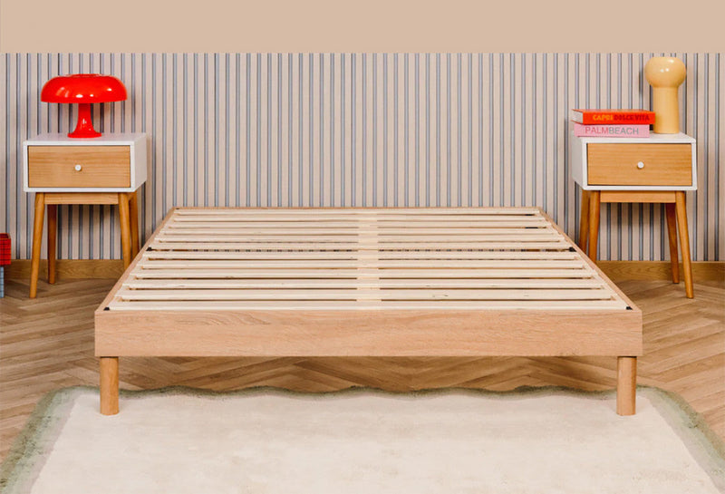 Smart Base Essential Full Metal Platform Bed Frame - Natural 