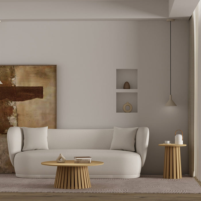 Layla Scandinavian Modern 2-Piece Coffee Table & End Table Set in Light Oak Coffee Table Set 