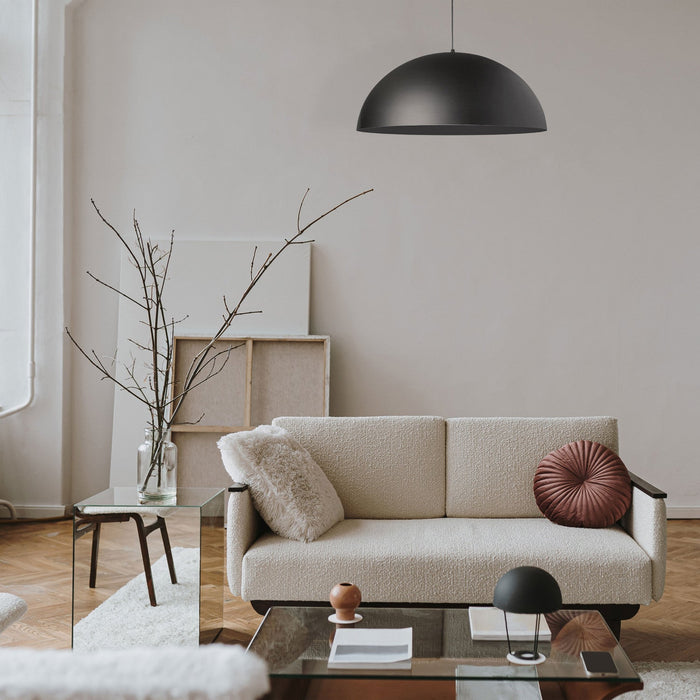 Dainolite Ofelia 1 Light Pendant Large Matte Black Lamp