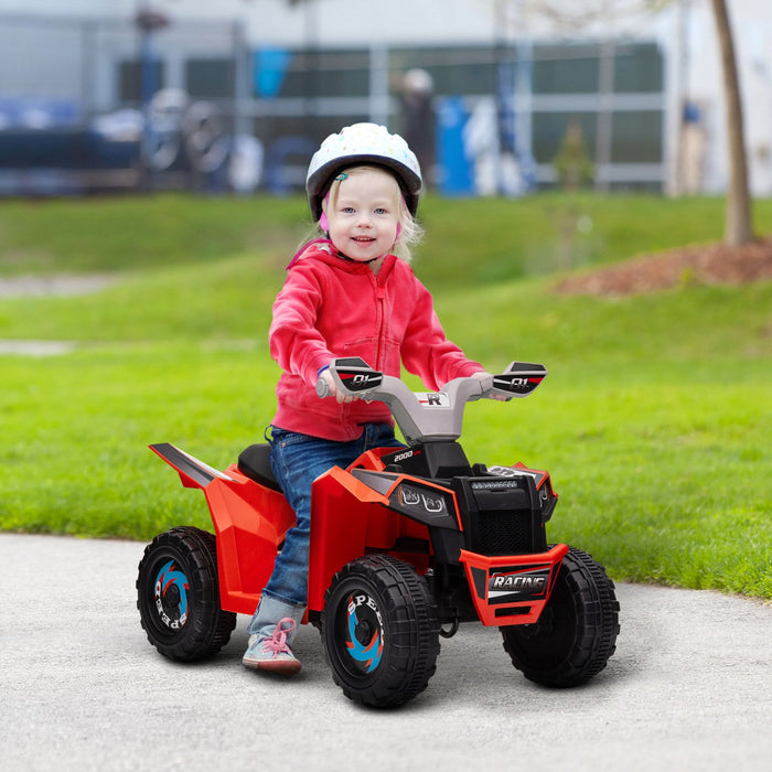 Aosom 6v Kids Atv Quad, Battery Powered Ride-On Electric Vehicle For Kids With Wear-resistant Wheels