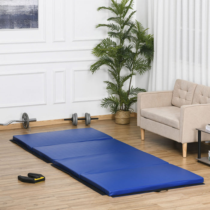 Soozier 4'x10'x2'' Folding Gymnastics Tumbling Mat, Exercise Mat With Carrying Handles For Yoga, Mma