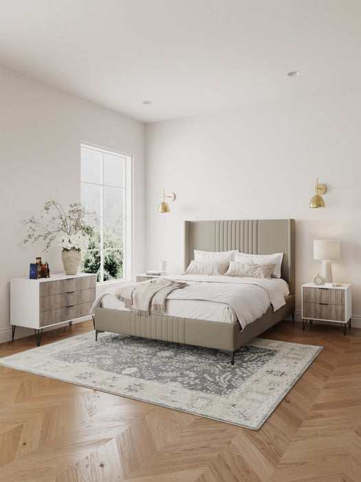 Dumbo Modern 2-Piece Dresser Set in Rustic Gray and White 