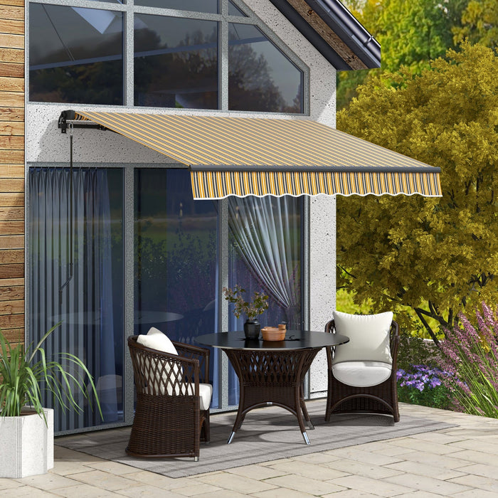 Outsunny 8' X 6.5' Patio Retractable Awning Sunshade Shelter, Amber