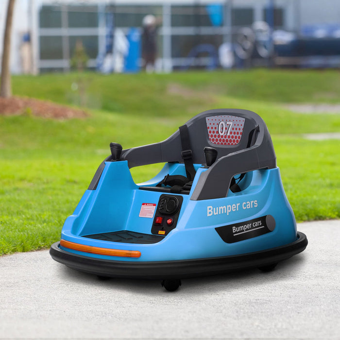 Aosom 12v Bumper Car Electric Powered Ride-On Car For Kids, 360° Rotation Kids Car With Remote Contr