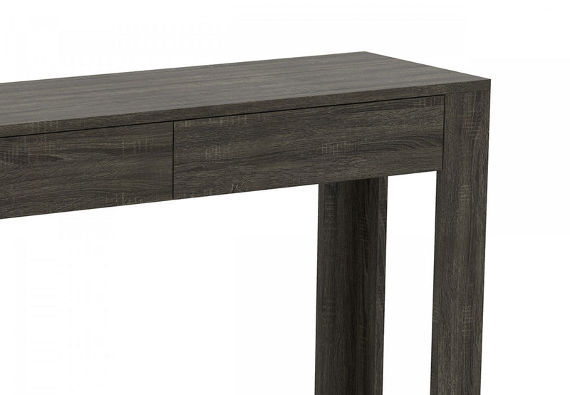 40” Console Table With 2 Drawers And Shelf - Dark Grey Sofa Table 