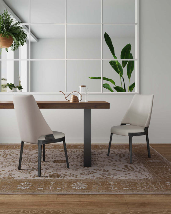 Kara Modern Wood Upholstered Dining Chair in Light Gray - Set of 2 