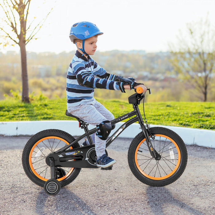 Costway 16-inch Kid's Bike For 4-7 Years Old With Adjustable Saddle & Anti-slip Handlebar Black