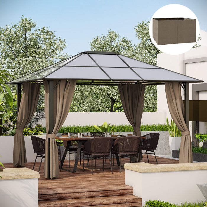 Outsunny Replacement Gazebo Curtains With Zipper, 4-panel Gazebo Privacy Side Panels Only, For 10' X