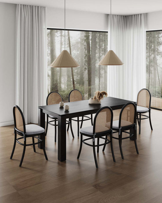 Paragon and Rockaway Modern Industry Chic 7-Piece Dining Set in Black and Gray Dining Room Set 