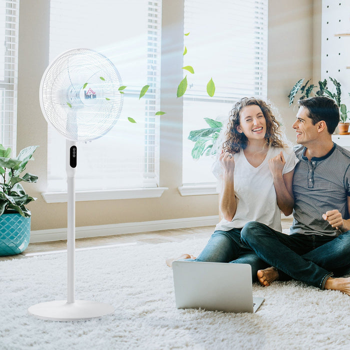 Homcom 18-inch Pedestal Fan With 18h Timer