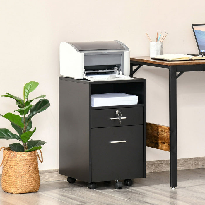 Vinsetto File Cabinet With Lock And Hanging Rail