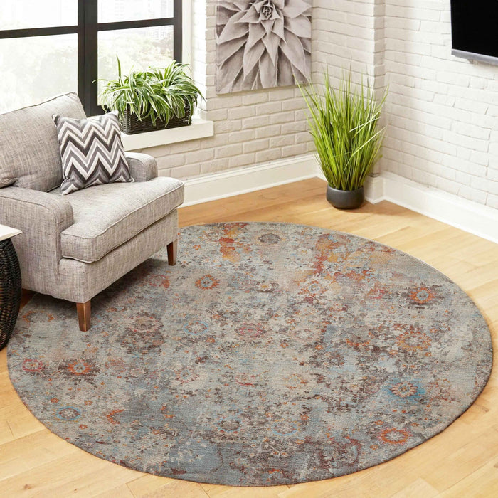 Camellia Traditional 5'0\" x Area Rug in Multi Indoor Area Rug 