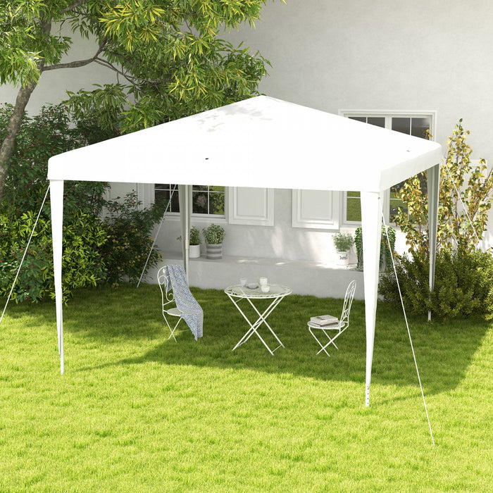 Outsunny 10x10ft Party Tent Portable Gazebo, Folding Garden Canopy Event Shelter Outdoor Sunshade Wh