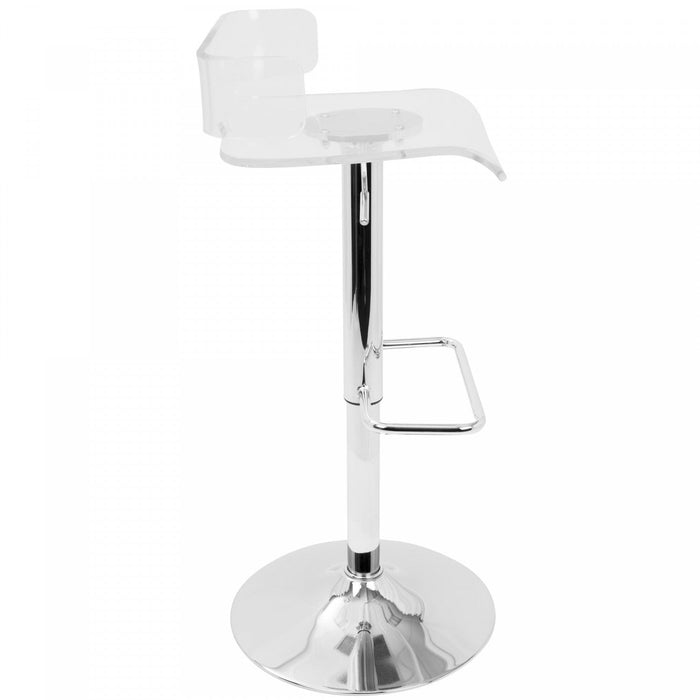 LumiSource Pride Contemporary Adjustable Barstool - Clear Acrylic