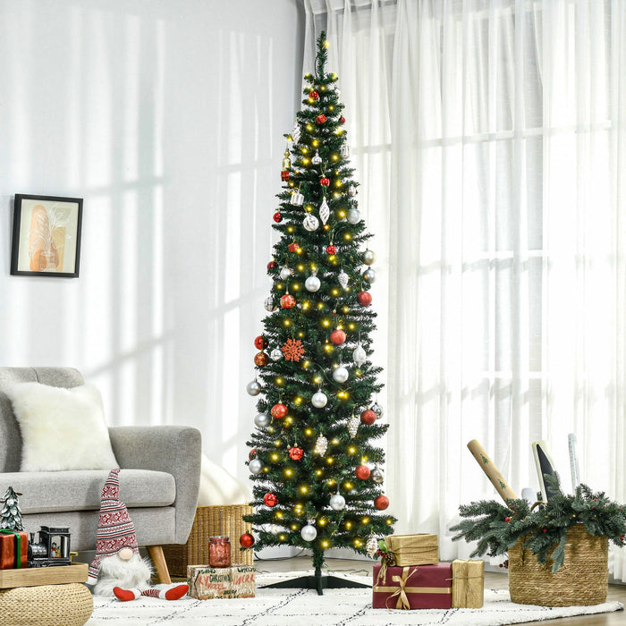 Homcom 7' Prelit Artificial Christmas Tree With Warm White Led Lights