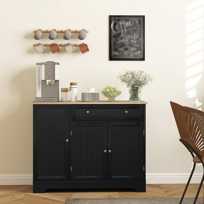 41" Sideboard Buffet Cabinet with Storage Drawer, Adjustable Shelf, Black