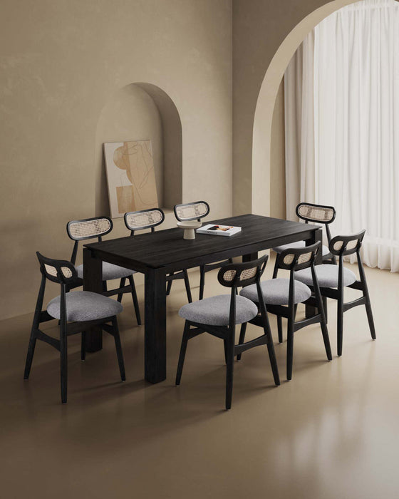 Paragon and Rockaway Modern Industry Chic 9-Piece Dining Set in Black and Gray Dining Room Set 