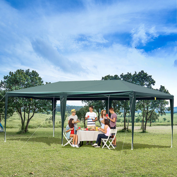 Outsunny 19'x9' Party Tent Gazebo Canopy Garden Sun Shade For Outdoor Event With Removable Mosquito 