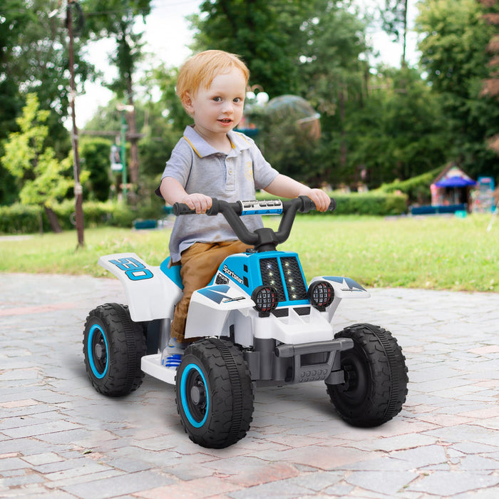 Qaba 6v Kids Atv Quad, 4 Wheeler Battery Powered Ride-On Electric Ride On Car With Led Headlights, F