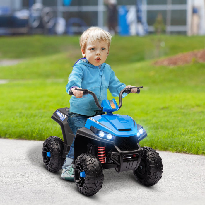 Qaba 12v Electric Car For Kids, Battery Powered Ride-On Quad Kids Atv With Four Wheels Spring Suspen