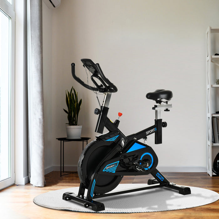 Soozier Stationary Exercise Bike Indoor Cardio Workout Cycling Bicycle W/ Heart Pulse Sensor & Lcd M
