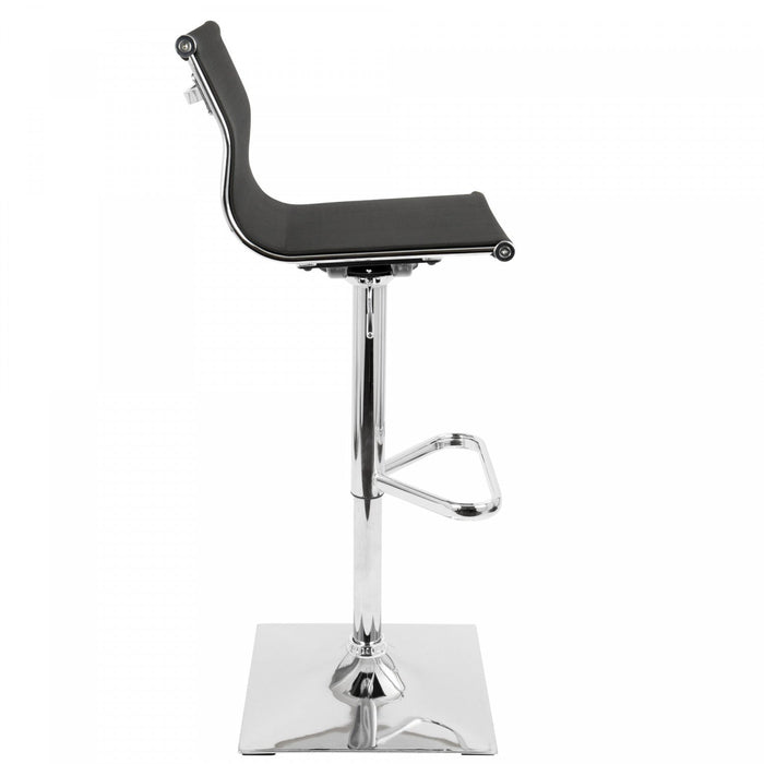 LumiSource Mirage Fabric Contemporary Adjustable Barstool with Swivel - Black