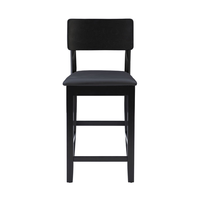 Torino Faux Leather Contemporary Counter-Height Stool - Black