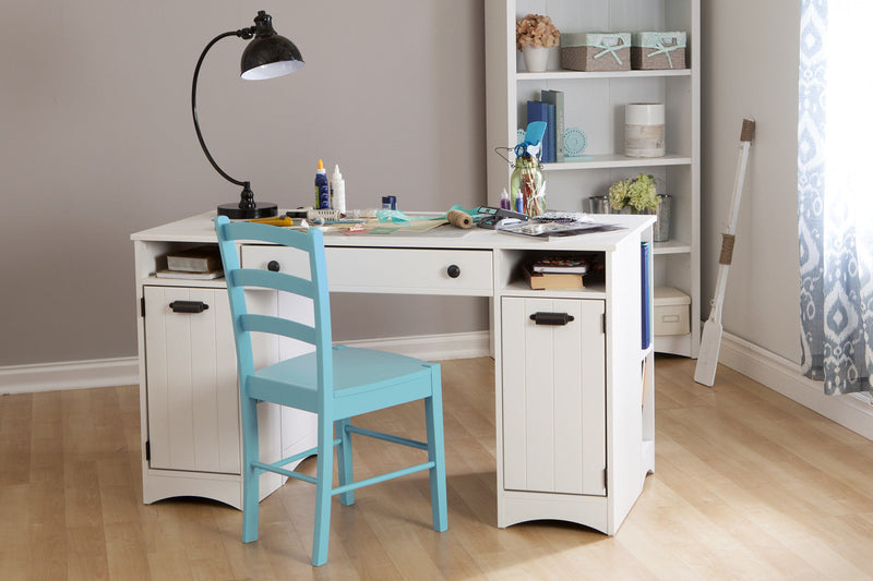 Artwork Craft Table With Storage - Pure White 