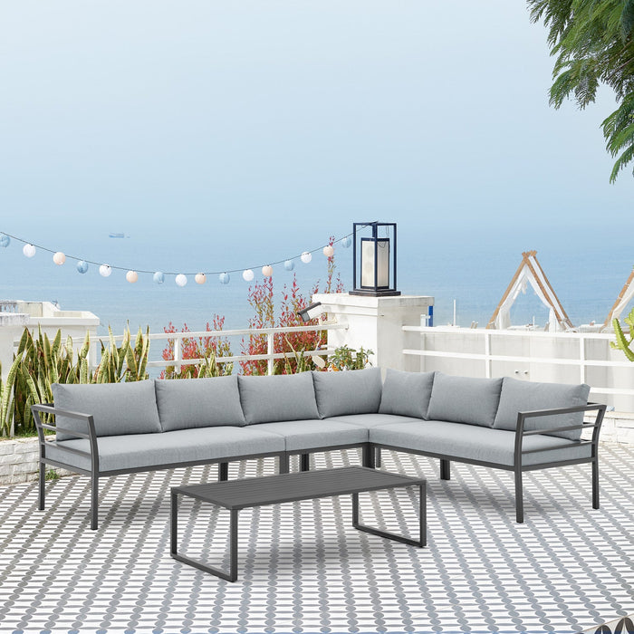 Sunnyside Modern 5-Piece Conversation Set in Gray 