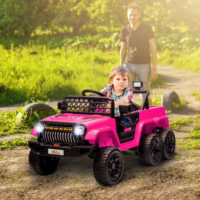 Qaba 12v Electric Powered Ride-On Car For Kids, 4wd/2wd Switchable Ride On Car With Remote Control, 