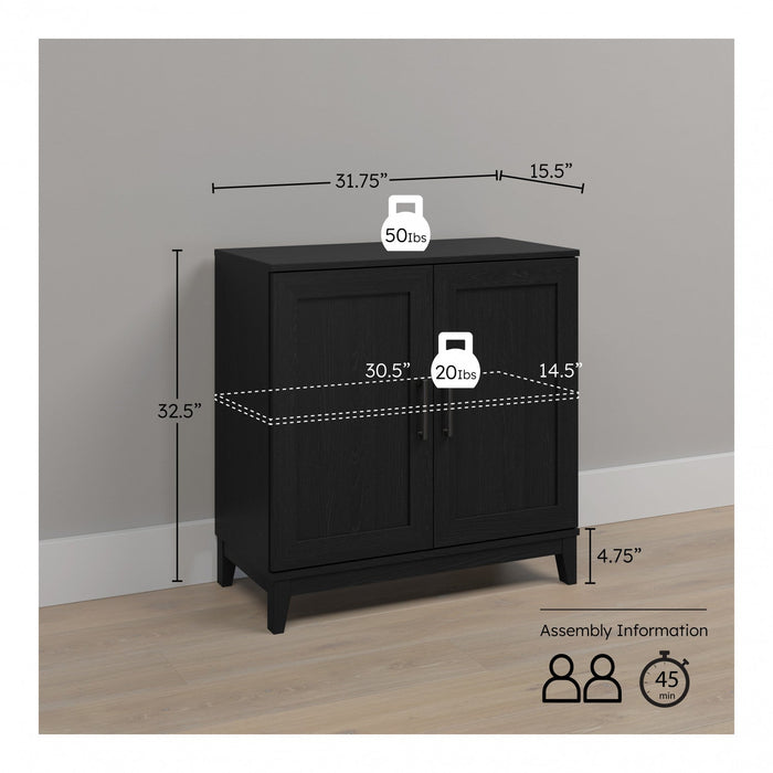 Modulr 1 Adjustable Shelf Accent Cabinet - Black Oak 