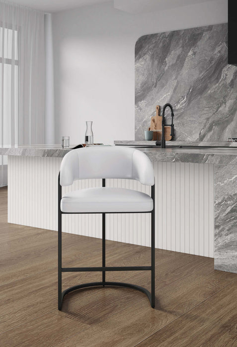 Augusta Modern Metal Upholstered Counter Stool in White 