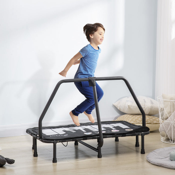 Soozier Kids Trampoline With Music Function Steel Frame Indoor Bouncer Rebounder Age 3 To 8 Years Ol