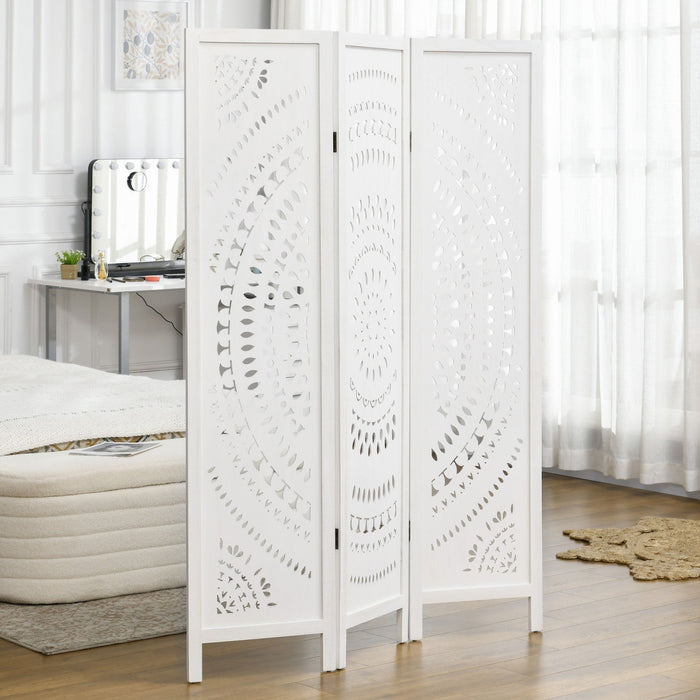 HOMCOM 3 Panel Room Divider, 5.6 Ft Tall Portable Folding Privacy Screen
