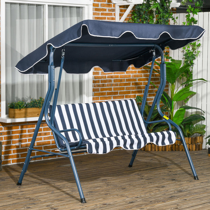 Outsunny 3-seat Patio Swing, Outdoor Swing With Adjustable Canopy