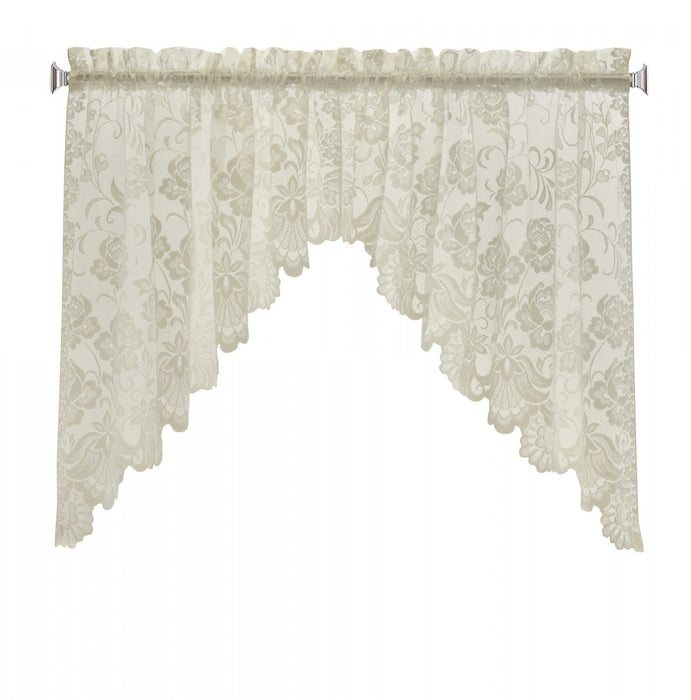 Habitat Limoges Ivory Sheer Rod Pocket Swag Valance Set - 72 x 32