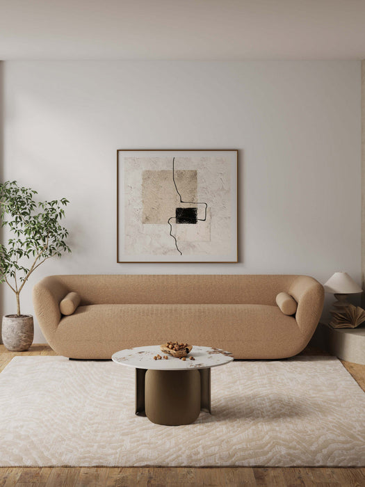 Monica Modern Glam Sintered Stone Top Coffee Table in Bronze 