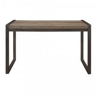Bassett Writing Desk, Faux Wood & Gunmetal
